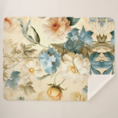 Couverture Sherpa Floral vintage (Devant (Horizontal))