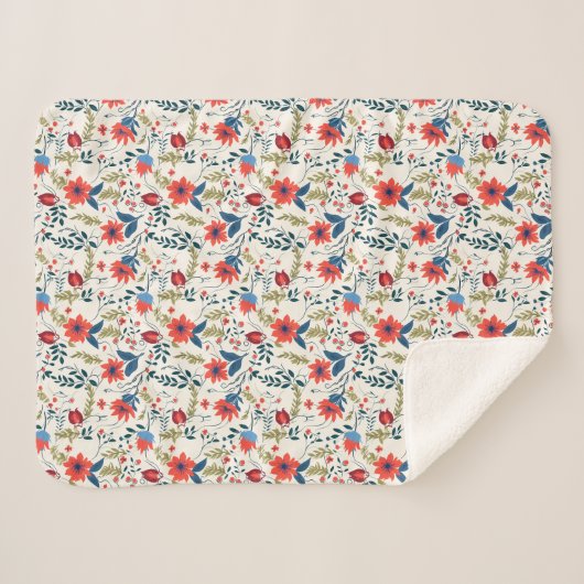 couverture sherpa florale (Devant (Horizontal))
