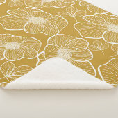 Couverture Sherpa Florale d'or monochrome : Abstrait sans fil (3/4)