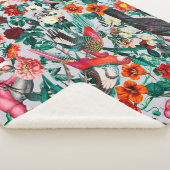 COUVERTURE SHERPA FLORALE ET OISEAUX XIV-II (3/4)
