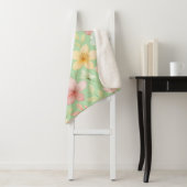 Couverture Sherpa Florale Menthe (En situation)