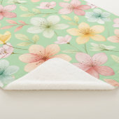 Couverture Sherpa Florale Menthe (3/4)