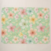 Couverture Sherpa Florale Menthe (Devant (Horizontal))
