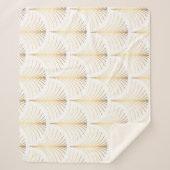 Couverture Sherpa Flore Art Déco : Elégance Dorée. (Devant)