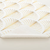 Couverture Sherpa Flore Art Déco : Elégance Dorée. (3/4)