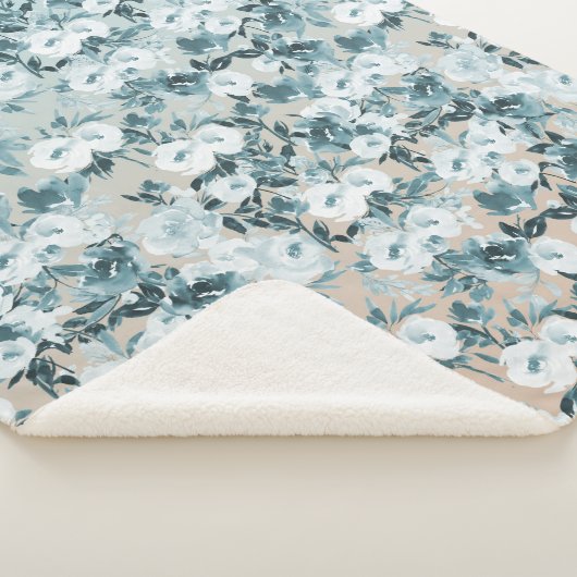 Couverture Sherpa Flore blanche de Pêche Bleue (3/4)