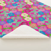 Couverture Sherpa Flore de géranium Blanche Sherpa (3/4)