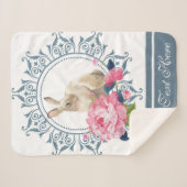 Couverture Sherpa Flore de lapin de Pâques personnalisée (Devant (Horizontal))