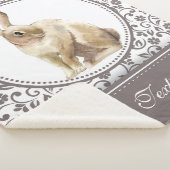 Couverture Sherpa Flore de lapin de Pâques personnalisée (3/4)