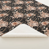 Couverture Sherpa Flore de tigre d'or Rose noir (3/4)