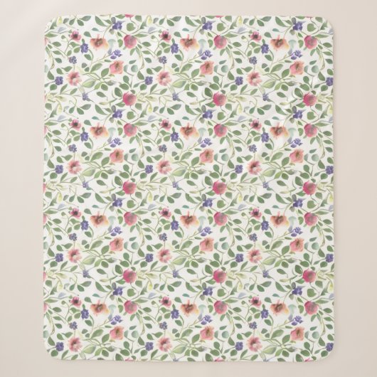 Couverture Sherpa Flore Modèle Héliotrope Fleurs (Devant)
