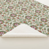 Couverture Sherpa Flore perse rouge et verte (3/4)