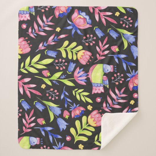 Couverture Sherpa Flore printanière : Motif imperméable (Devant)