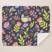 Couverture Sherpa Flore printanière : Motif imperméable (Devant (Horizontal))