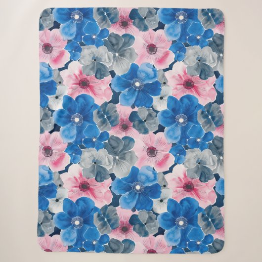 Couverture Sherpa Flore rose chic (Devant)