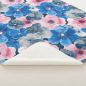 Couverture Sherpa Flore rose chic (3/4)