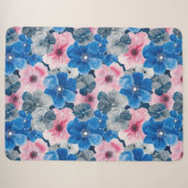 Couverture Sherpa Flore rose chic (Devant (Horizontal))