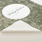 Couverture Sherpa Flore verte Sage Élégante (3/4)