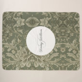 Couverture Sherpa Flore verte Sage Élégante (Devant (Horizontal))
