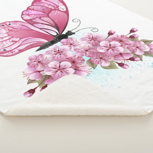 Couverture Sherpa Flower Butterfly (3/4)