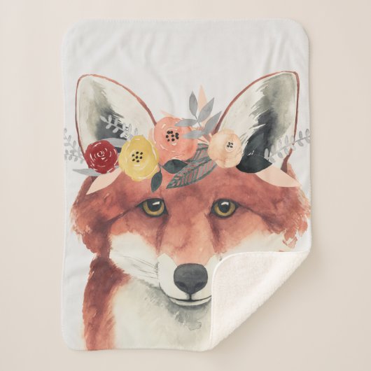 Couverture Sherpa Flower Crown Forester Fox (Devant)