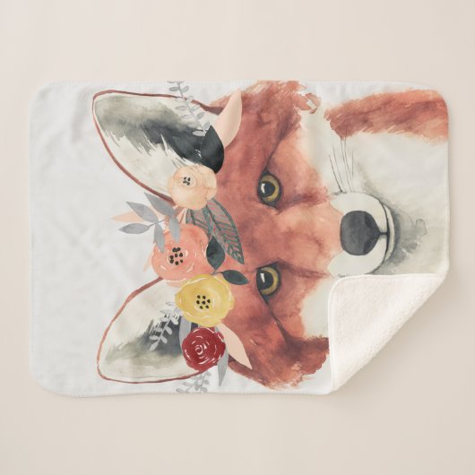 Couverture Sherpa Flower Crown Forester Fox (Devant (Horizontal))