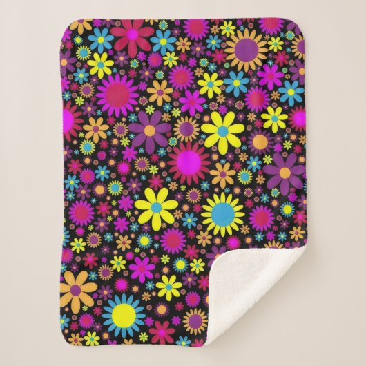 Couverture Sherpa Flower Power (Devant)