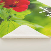 Couverture Sherpa Flower rouge hibiscus (3/4)