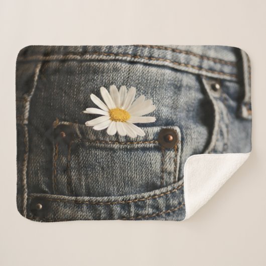 Couverture Sherpa Flowers (homonymie) | Daisy in Jeans Pocket (Devant (Horizontal))