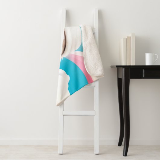 Couverture Sherpa Fluffy Dog avec Casquette blanc (En situation)