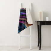 Couverture Sherpa Flux lumineux - Gras Violet, Turquoise & Or Abstra (En situation)