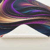 Couverture Sherpa Flux lumineux - Gras Violet, Turquoise & Or Abstra (3/4)