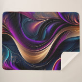 Couverture Sherpa Flux lumineux - Gras Violet, Turquoise & Or Abstra (Devant (Horizontal))