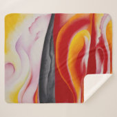 Couverture Sherpa Flux rouge, jaune et noir | Georgia O'Keeffe | (Devant (Horizontal))