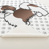 Couverture Sherpa Foie Et Chien Chiite Blanc Tzu Cute Cartoon Chien (3/4)