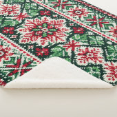 Couverture Sherpa Foire de Noël/hiver île rouge et verte (3/4)