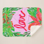 Couverture Sherpa Foliage de Noël - Amour (Devant (Horizontal))