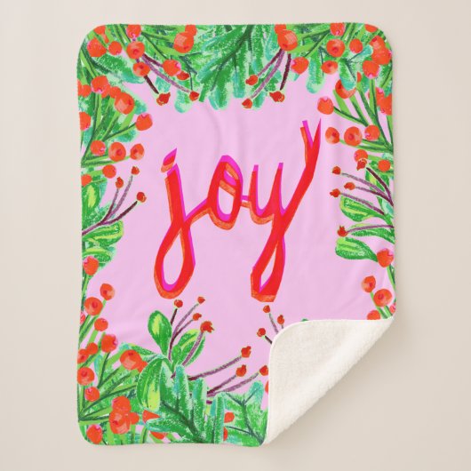 Couverture Sherpa Foliage de Noël - Joie (Devant)