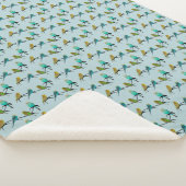 Couverture Sherpa Folie de Perruches (Cyan Clair) (3/4)
