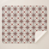 Couverture Sherpa Folk Diamond Cross Stitch Seamless Pattern (Devant (Horizontal))