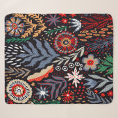 Couverture Sherpa Folk pattern, seamless textile design with bright (Devant (Horizontal))