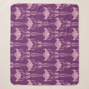 Couverture Sherpa Fond d'écran floral violet rose