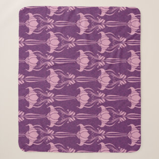 Couverture Sherpa Fond d'écran floral violet rose