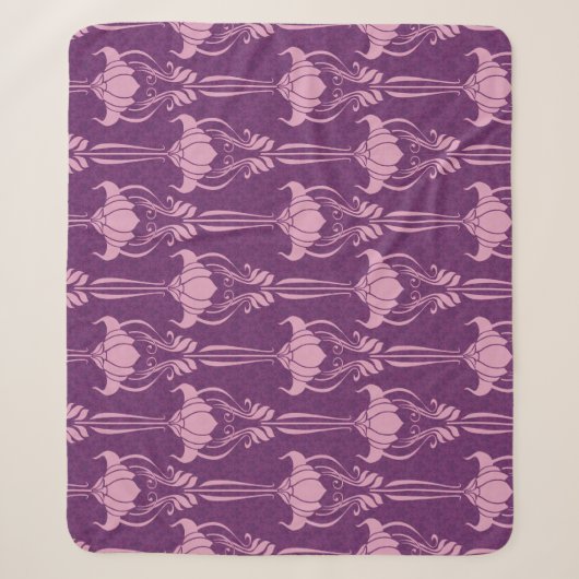Couverture Sherpa Fond d'écran floral violet rose (Devant)