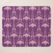 Couverture Sherpa Fond d'écran floral violet rose (Devant (Horizontal))