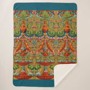 Couverture Sherpa fontaine sphynx ailes du XVIe siècle frondes de fl
