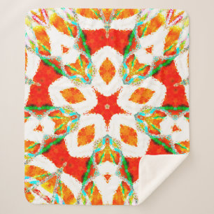 Couverture Sherpa Fonte colorée symétrique motif, céramique