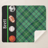 Couverture Sherpa Football de baseball de basket-ball de taran vert (Devant (Horizontal))