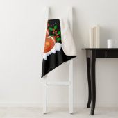 Couverture Sherpa Football Snowman Santa Hat Joyeux Noël (En situation)