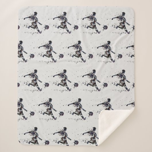 Couverture Sherpa Football Sport Graphisme Art noir gris (Devant)